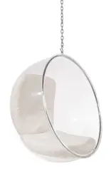 'BUBBLE' CHAIR FOR EERO AARNIO ORIGINALS by Eero Aarnio, Perspex, white leather seats, sold Apr 2019