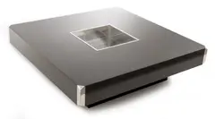 Willy Rizzo, COFFEE TABLE FOR CIOVE, Chrome and black laminate