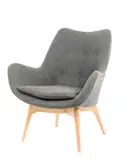Grant Featherston, B210 CHAIR, GORDON MATHER BASE, Original grey upholstery with cushion