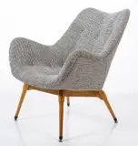 Grant Featherston, B210 CHAIR, In grey flecked upholstery