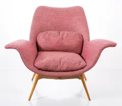 ELEANOR CHAIR by Grant Featherston, In speckled cherry upholstery, sold Nov 2016