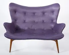 Grant Featherston, R161 SETTEE, In purple vinyl upholstery