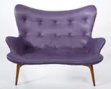 Grant Featherston, R161 SETTEE, In purple vinyl upholstery