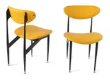 Grant Featherston, EIGHT SCAPE CHAIRS FOR ARISTOC, Yellow leather and metal