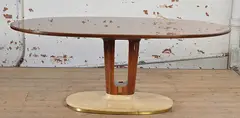 Oval table, rosewood on marble base by Guglielmo Ulrich, Oval table, rosewood on marble base, sold Nov 2015