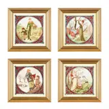 Mintons, 'THE FOUR SEASONS', A SET OF FOUR FRAMED 8-INCH TILES, CIRCA 1880, 1880