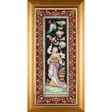 Minton, 'LA REINE FLORE', FRAMED TILE PLAQUE, CIRCA 1880, 1880, hand-coloured earthenware