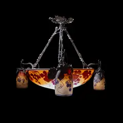 Muller Frères, CEILING LIGHT, CIRCA 1925, 1925, acid-etched cameo glass