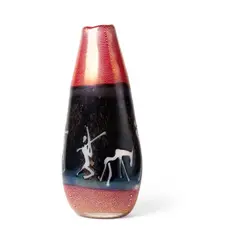 Cenedese, 'DON QUIXOTE‘ VASE, glass with applied stylised figures
