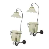 James Powell & Sons, PAIR OF GAS-LIGHT WALL LIGHTS, CIRCA 1890, 1890, wrought iron and opalescent glass (2)