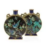 Minton, PAIR OF AESTHETIC MOVEMENT MOONFLASKS, CIRCA 1872