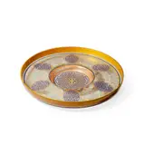 J. & L. Lobmeyr, TRAY, DESIGNED BY MACHYTKA & SCHMORANZ, CIRCA 1880, 1880, clear shaped glass with gilt and enamelled design including Kufic text