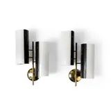 Stilnovo, Pair of Wall Lights, brass and lacquered metal