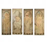 Alphonse Mucha, The Times of the Day, Vintage Posters, 1860