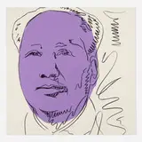 Mao by Andy Warhol, 1989, screenprint in colors on wallpaper, sold Apr 2022