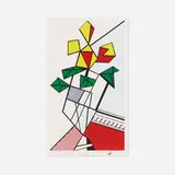Roy Lichtenstein, Flowers, 1973, screenprint in colors