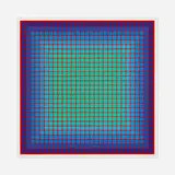 Conferring Blue by Julian Stanczak, 1981, screenprint in colors, sold Apr 2022