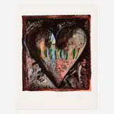 Jim Dine, The Hand-Colored Viennese Hearts II, 1990, screenprint, etching and aquatint in colors with hand-coloring on Arches