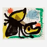 Plate II (from the Album 19 portfolio) by Joan Miró, 1961, lithograph in colors, sold Apr 2022