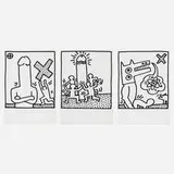 Keith Haring, Three works from the Lucio Amelio Suite, 1983, offset lithograph