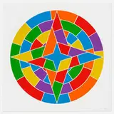 Stars, Plate #02 by Sol LeWitt, 2002, linocut in colors on Somerset Satin White, sold Apr 2022