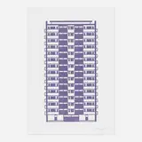 Apartment 11 by Julian Opie, 2021, woodcut on Somerset Velvet, sold Apr 2022