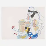 Alice Neel, Evans Twins (from A Portfolio of Thirteen Prints), 1982, screenprint in colors on Arches