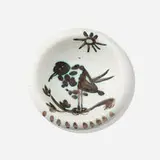 Oiseau Au Soleil ashtray by Pablo Picasso, 1952, earthenware with oxidized paraffin decoration and enamel, sold Apr 2022