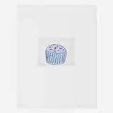 Donald Baechler, Blue Muffin, 1999, soft-ground etching and aquatint printed on Magnani Pescia paper