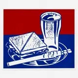 Roy Lichtenstein, Sandwich and Soda (from the Ten Works by Ten Painters portfolio), 1964, screenprint in colors on polystyrene