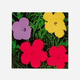 Andy Warhol, Flowers (Sonnabend Invitation), 1970, offset lithograph in colors