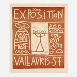 Exposition Vallauris 1957 by Pablo Picasso, 1957, linocut in brown, sold Apr 2022