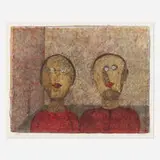 La Pareja (from the Tamayo 90 Aniversario series) by Rufino Tamayo, 1989, lithograph in colors on Arches, sold Apr 2022