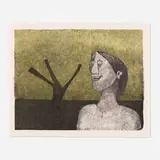 Mujer Sonriente (from the Tamayo 90 Aniversario series) by Rufino Tamayo, 1989, lithograph in colors on Arches, sold Apr 2022