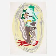 Roy Lichtenstein, Green Face (from the Brushstroke Figures series), 1989, lithograph, waxtype woodcut and screenprint in colors on cold-pressed Saunders Waterford