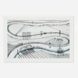 Wayne Thiebaud, River Turns, etching in colors