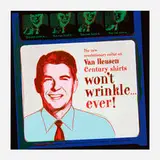 Van Heusen (Ronald Reagan) (from the Ads series) by Andy Warhol, 1985, screenprint in colors on Lenox Museum Board, sold Apr 2022
