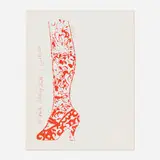 Andy Warhol, A Whole Stocking Full of Good Wishes (Shoe and Leg), 1956, offset lithograph