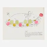 Andy Warhol, Piglet (Wild Raspberries), 1959, offset lithograph with hand-coloring