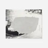 John Beech, Dumpster Drawing (Silver/Bonn), 2004, black and white photograph, aluminum paint, lacquer