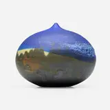 Closed Form (with rattle) by Toshiko Takaezu, c. 1978, glazed porcelain, sold Oct 2024