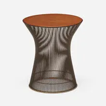 Occasional table by Warren Platner, 1966, bronze-plated steel, walnut, sold Oct 2024