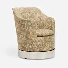 Phillip Enfield, Swivel chair, c. 1970, upholstery, chrome-plated steel, casters