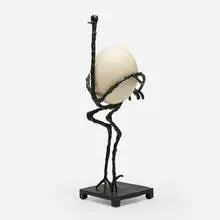 Untitled (Ostrich) by Diego Giacometti, c. 2005, patinated bronze, ostrich egg shell, sold Oct 2024