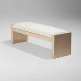 Contemporary, Bench, sassafras, upholstery