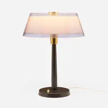 Yki Nummi, Tuomas table lamp, c. 1958, enameled steel, acrylic, brass