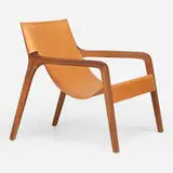 José Martínez-Medina, LYS chair, c. 2010, walnut, saddle leather