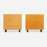 Cabinets model 4620, set of two by George Nelson & Associates, lacquered wood, steel, beech, oak, sold Oct 2024