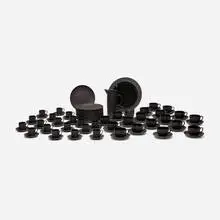 Wedgwood, Black Basalt partial tea and coffee service, stoneware