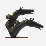 Untitled (Horses) by Karl Hagenauer, c. 1950, patinated brass, sold Oct 2024